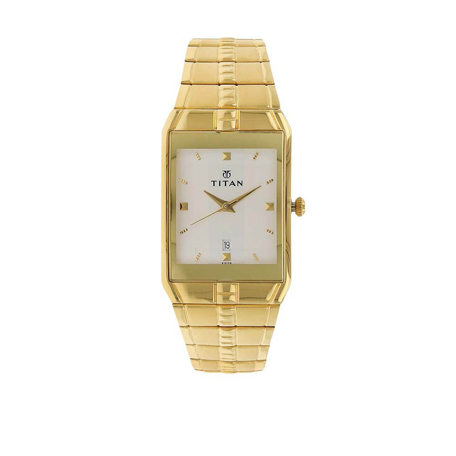 Titan Analog with Date Silver Dial Metal Strap watch for Men