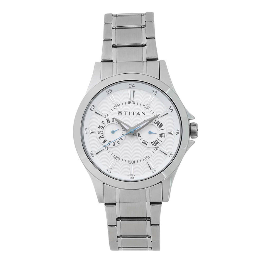 Titan Quartz Multifunction Silver Dial Watch for Men