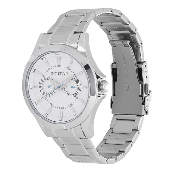 Titan Quartz Multifunction Silver Dial Watch for Men