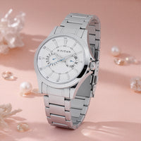 Titan Quartz Multifunction Silver Dial Watch for Men