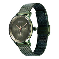 Titan Modern Classics Green Dial Multi Stainless Steel Strap Watch for Men