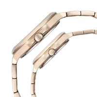 Titan Bandhan Quartz Analog With Sun - Moon Silver Dial Rose Gold Stainless Steel Strap Watch For Couple