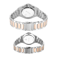 Titan Bandhan Quartz Analog with Date White Dial Two Toned Stainless Steel Strap Watch For Couple