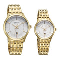 Titan Off-White Dial Gold Stainless Steel Strap Analog with Date Watch for Couple