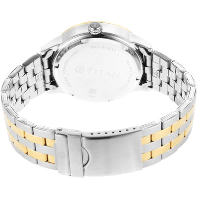 Titan Regalia Opulent Black Dial Analog Stainless Steel Strap Watch for Men