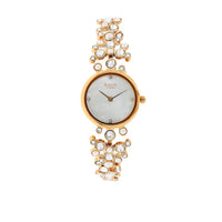 Titan Raga Mother of Pearl Dial Gold Metal Strap Analog Watch for Women