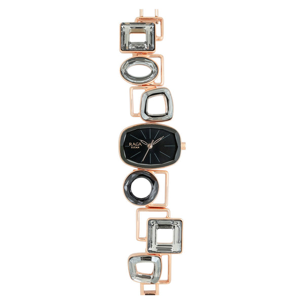 Titan Raga Facets Pink Dial Analog Stainless Steel Strap Watch for Women