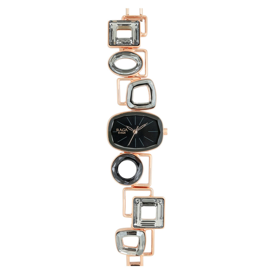 Titan Raga Facets Pink Dial Analog Stainless Steel Strap Watch for Women