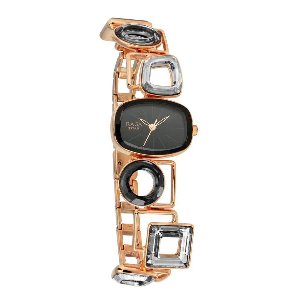 Titan Raga Facets Pink Dial Analog Stainless Steel Strap Watch for Women