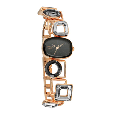 Titan Raga Facets Pink Dial Analog Stainless Steel Strap Watch for Women