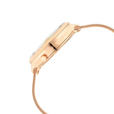 Titan Raga Silver Dial Rose Gold Metal Strap Analog Watch for Women