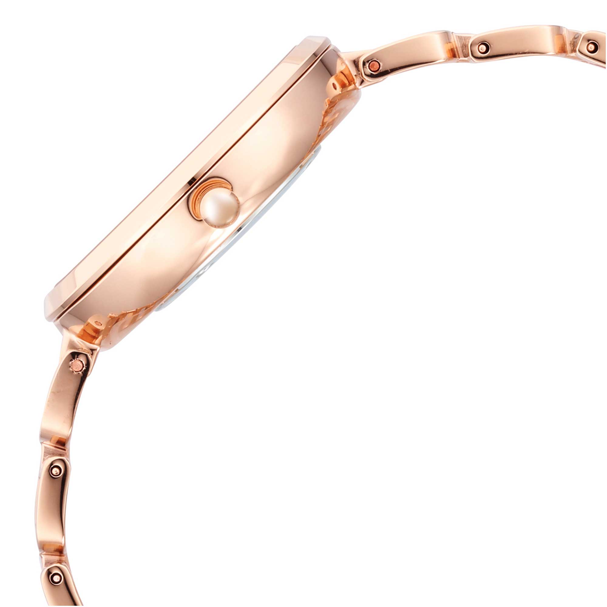 Titan Raga Brown Dial Rose Gold Metal Strap Analog Watch for Women