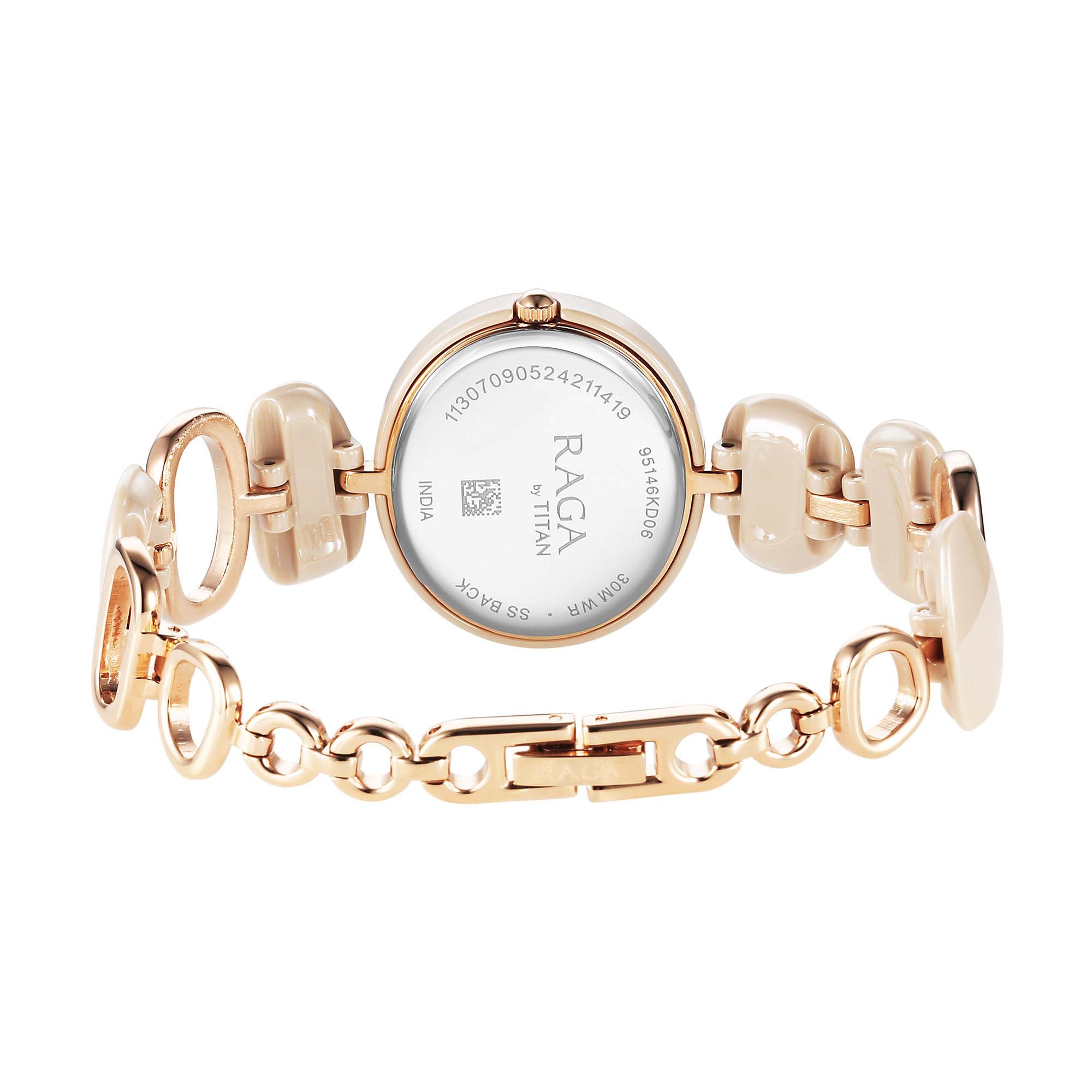 Titan Raga Brown Dial Hybrid Strap Analog Watch for Women