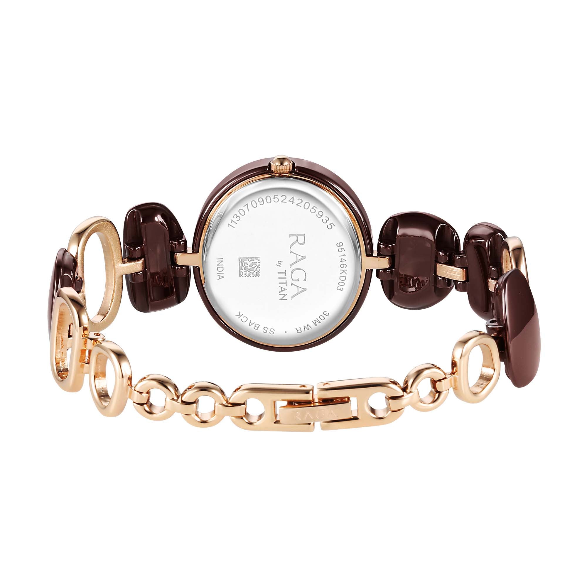 Titan Raga Brown Dial Metal Strap Analog Watch for Women