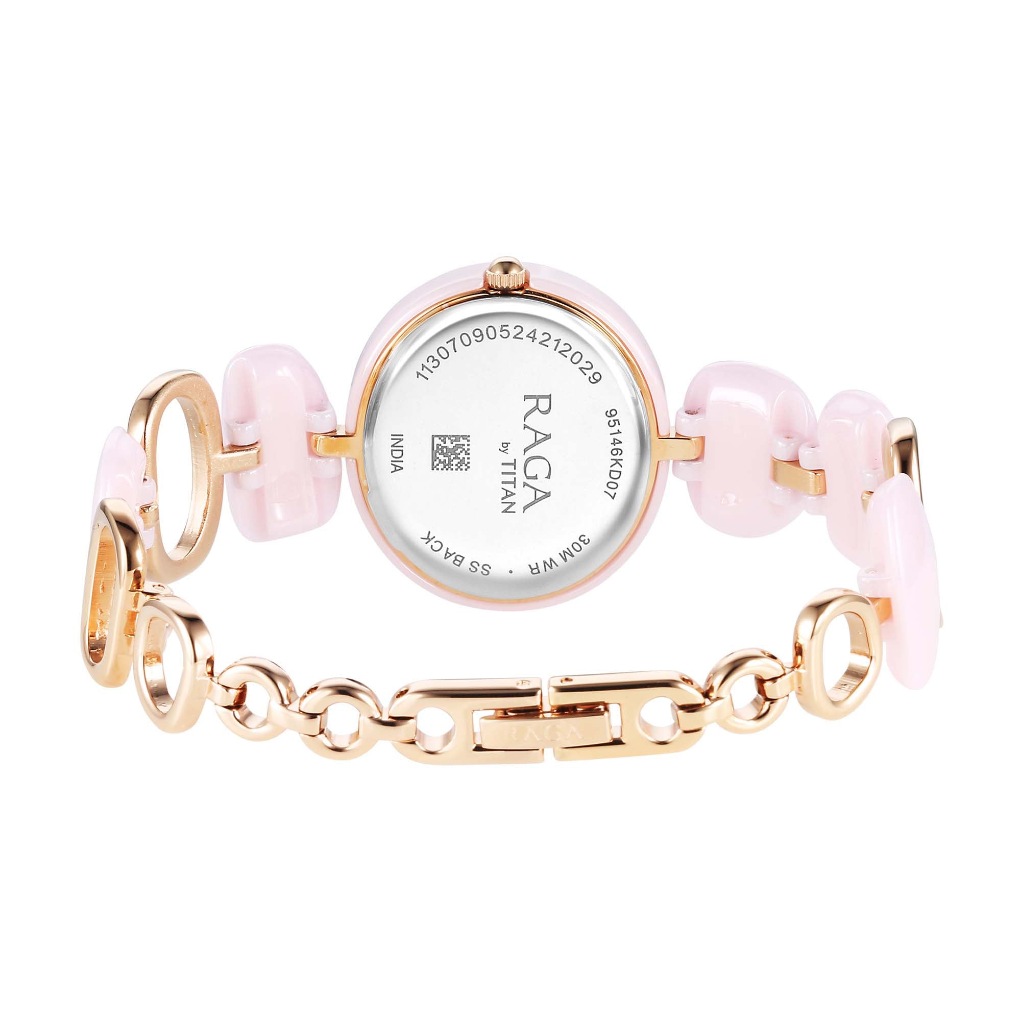 Titan Raga Pink Dial Hybrid Strap Analog Watch for Women