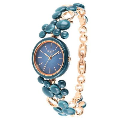 Titan Raga Blue Dial Metal Strap Analog Watch for Women