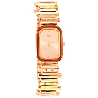 Titan Raga Love All Rose Gold Dial Analog Metal Strap Watch for Women