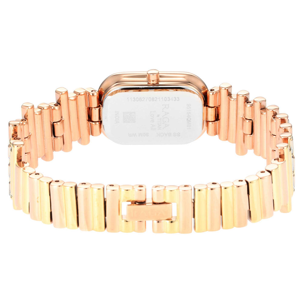 Titan Raga Love All Rose Gold Dial Analog Metal Strap Watch for Women