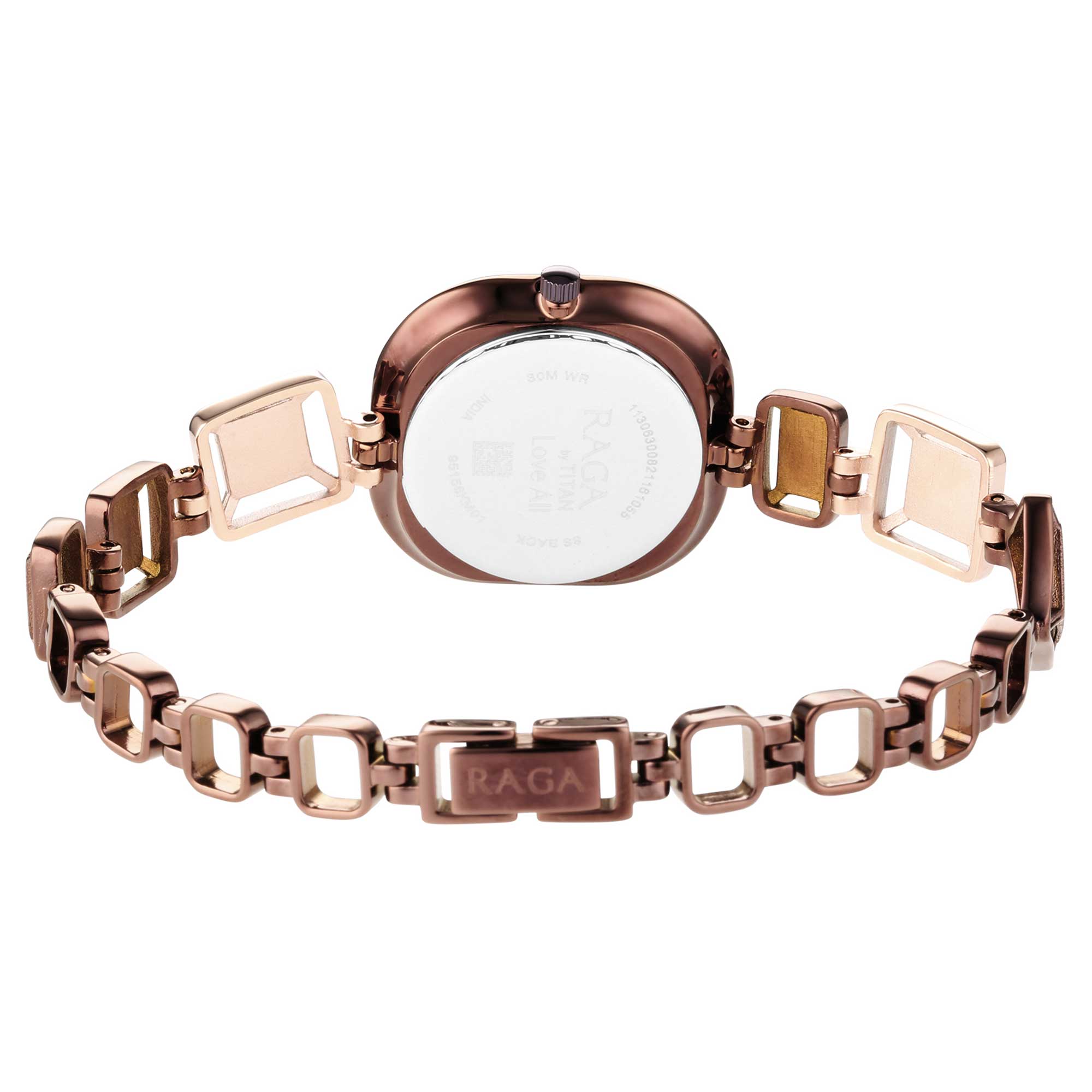 Titan Raga Brown Special Dial Metal Strap Analog Watch for Women