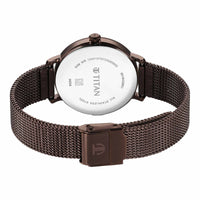 Titan Workwear Quartz Analog Black Dial Stainless Steel Strap Watch for Women