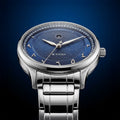 Titan Blue Dial Silver Stainless Steel Strap Analog with Date Watch For Women