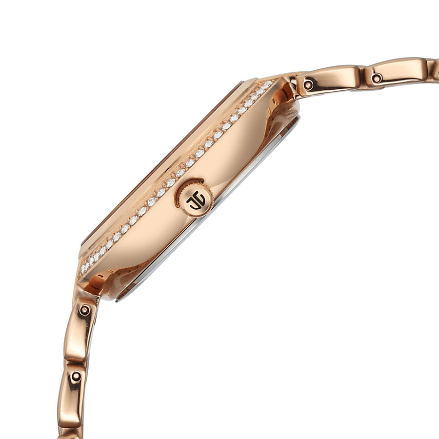 Titan Pink Dial Rose Gold Metal Strap Analog Quartz Watch for Women