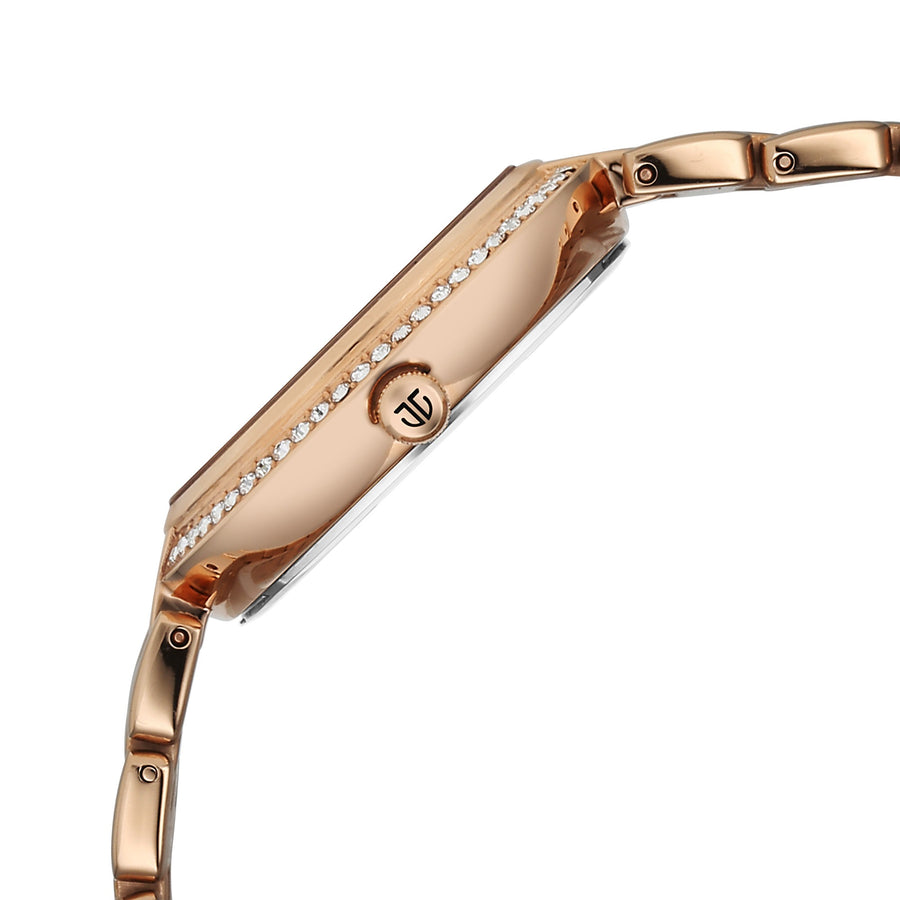 Titan Off White Dial Rose Gold Metal Strap Analog Quartz Watch for Women