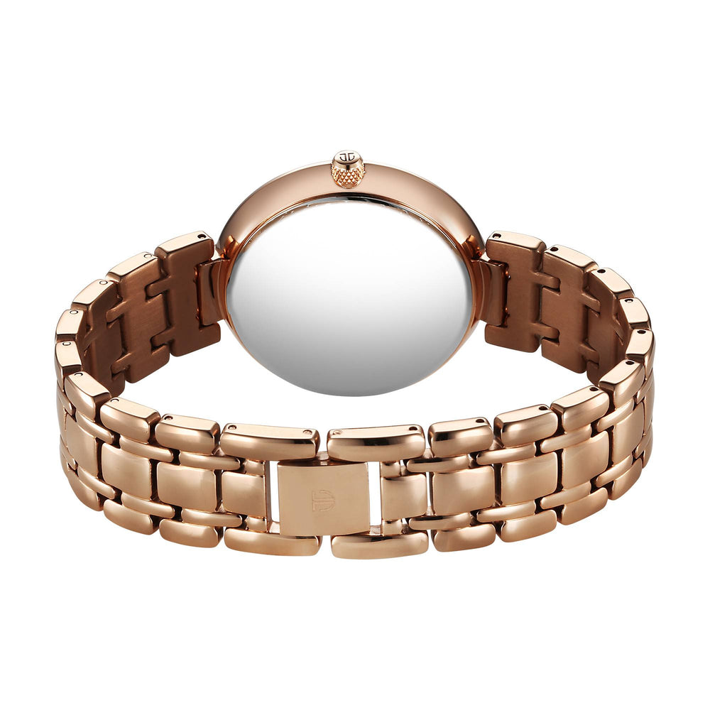 Titan Off White Dial Rose Gold Metal Strap Analog Quartz Watch for Women