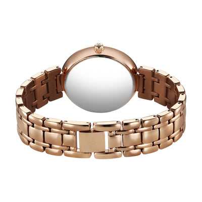 Titan Off White Dial Rose Gold Metal Strap Analog Quartz Watch for Women