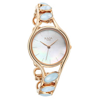 Titan Raga New You Quartz Analog Mother Of Pearl Dial Blue Chalcedony stone strap Watch for Women