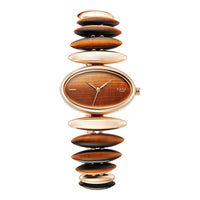Titan Raga Brown Dial Two Toned Hybrid Strap Analog Watch for Women