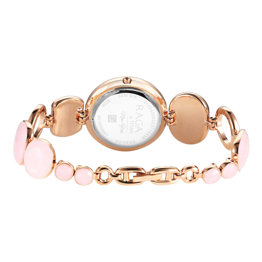 Titan Raga New You Quartz Analog Mother Of Pearl Dial Metal Strap Watch for Women