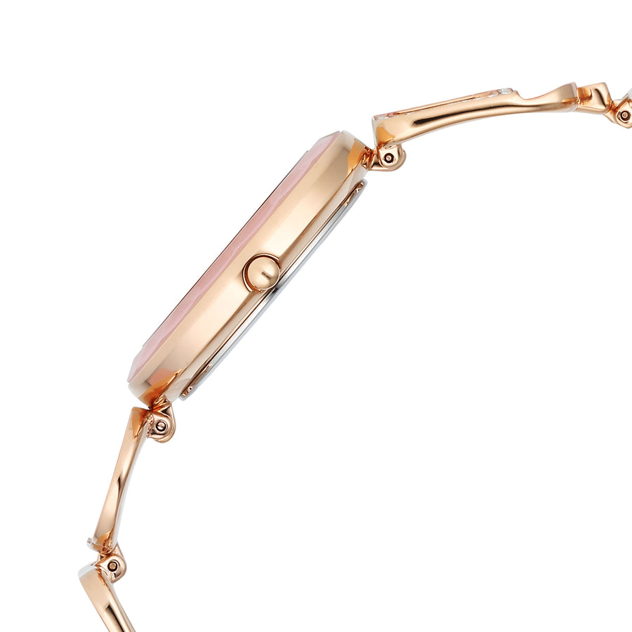 Titan Raga Mother Of Pearl Dial Rose Gold Metal Strap Analog Watch for Women