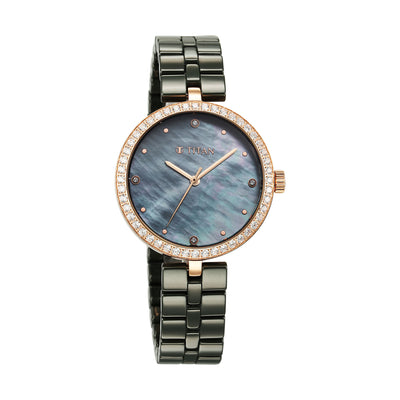 Titan Mother of Pearl Dial Green Ceramic Strap Analog Watch for Women