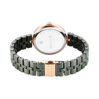 Titan Mother of Pearl Dial Green Ceramic Strap Analog Watch for Women