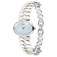 Titan Raga Silver Quartz Analog Mother Of Pearl Dial Sterling Silver Metal Strap And Case Watch For Women