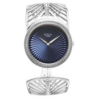 Titan Raga Blue Dial Sterling Silver Metal Strap Analog Watch for Women