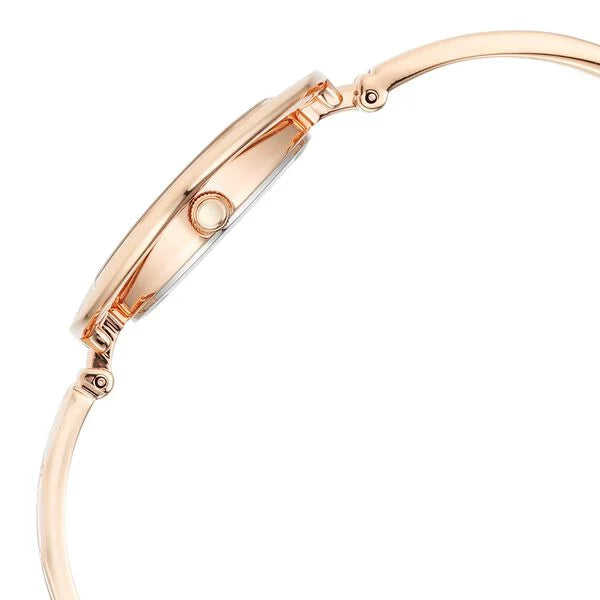 Titan Raga White Mother of Pearl Dial Rose Gold Metal Strap Analog Quartz Watch for Women