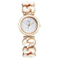 Titan Raga Mother Of Pearl Dial Rose Gold Metal Strap Analog Watch for Women