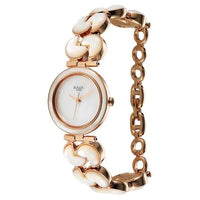 Titan Raga Mother Of Pearl Dial Rose Gold Metal Strap Analog Watch for Women