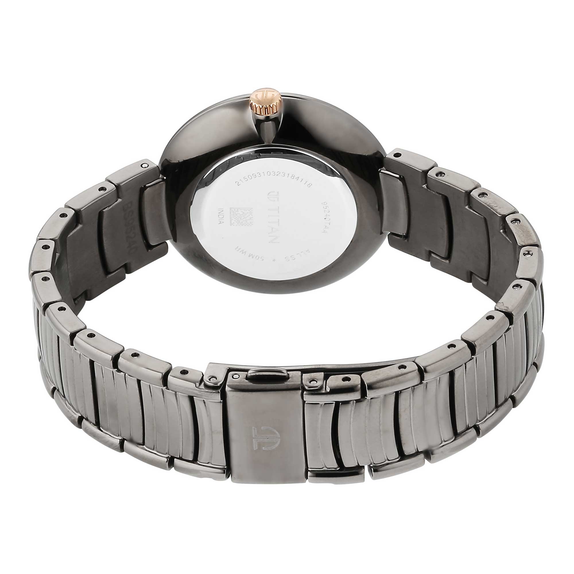 Titan Grey Dial Stainless Steel Strap Analog Watch for Women