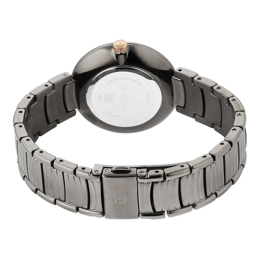 Titan Grey Dial Stainless Steel Strap Analog Watch for Women