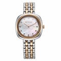 Titan Aura Quartz Analog White Mother Of Pearl Dial Rose Gold and Silver Stainless Steel Strap Watch for Women