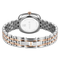 Titan Aura Quartz Analog White Mother Of Pearl Dial Rose Gold and Silver Stainless Steel Strap Watch for Women