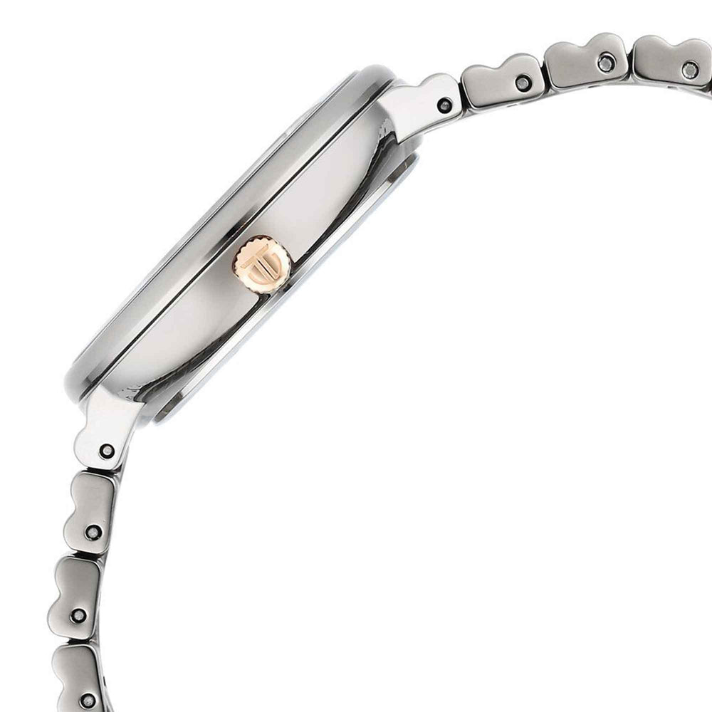 Titan Aura Quartz Analog Purple Dial Stainless Steel Strap Watch for Women