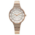 Titan Aura Quartz Analog Silver Dial Rose Gold Stainless Steel Strap Watch For Women