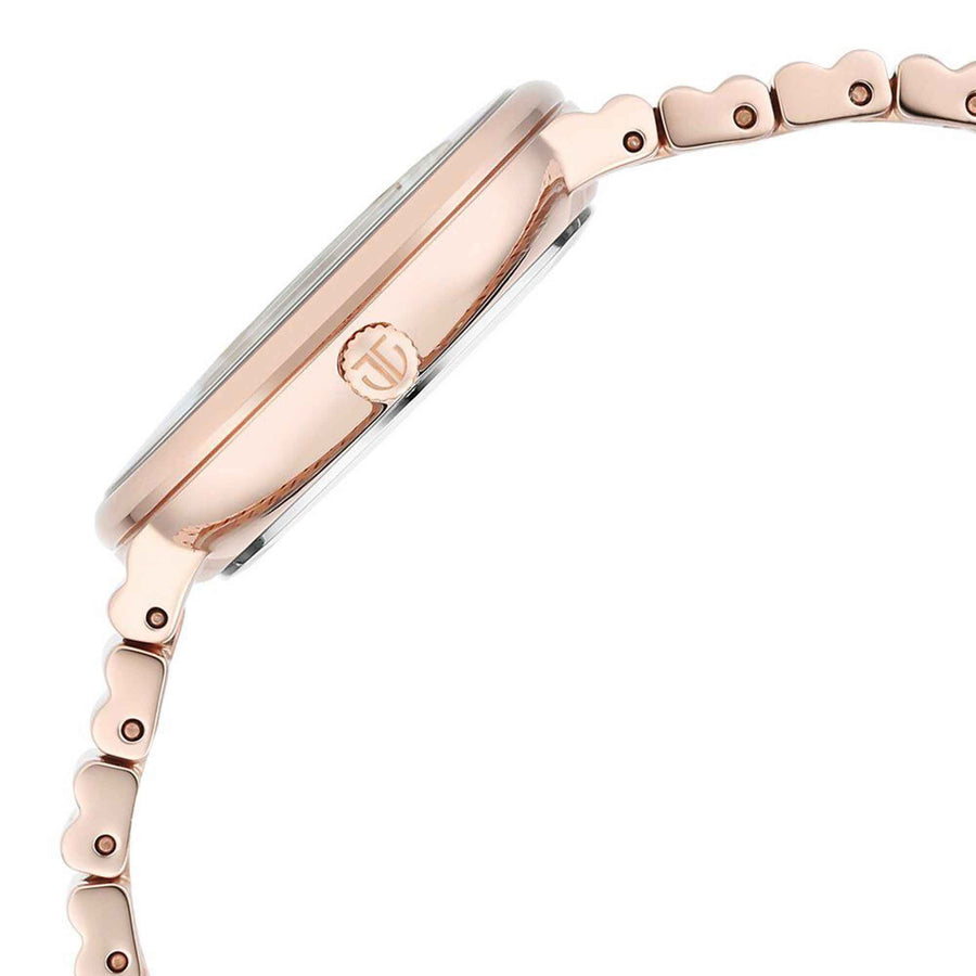 Titan Aura Quartz Analog Silver Dial Rose Gold Stainless Steel Strap Watch For Women