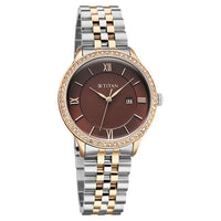 Titan Fashion Brown Dial Two Toned Stainless Steel Analog with Date Watch for Women