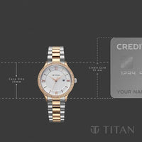 Titan Fashion White Dial Two Toned Stainless Steel Analog with Date Watch for Women