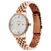 Titan Fashion White Dial Rose Gold Stainless Steel Analog with Date Watch for Women